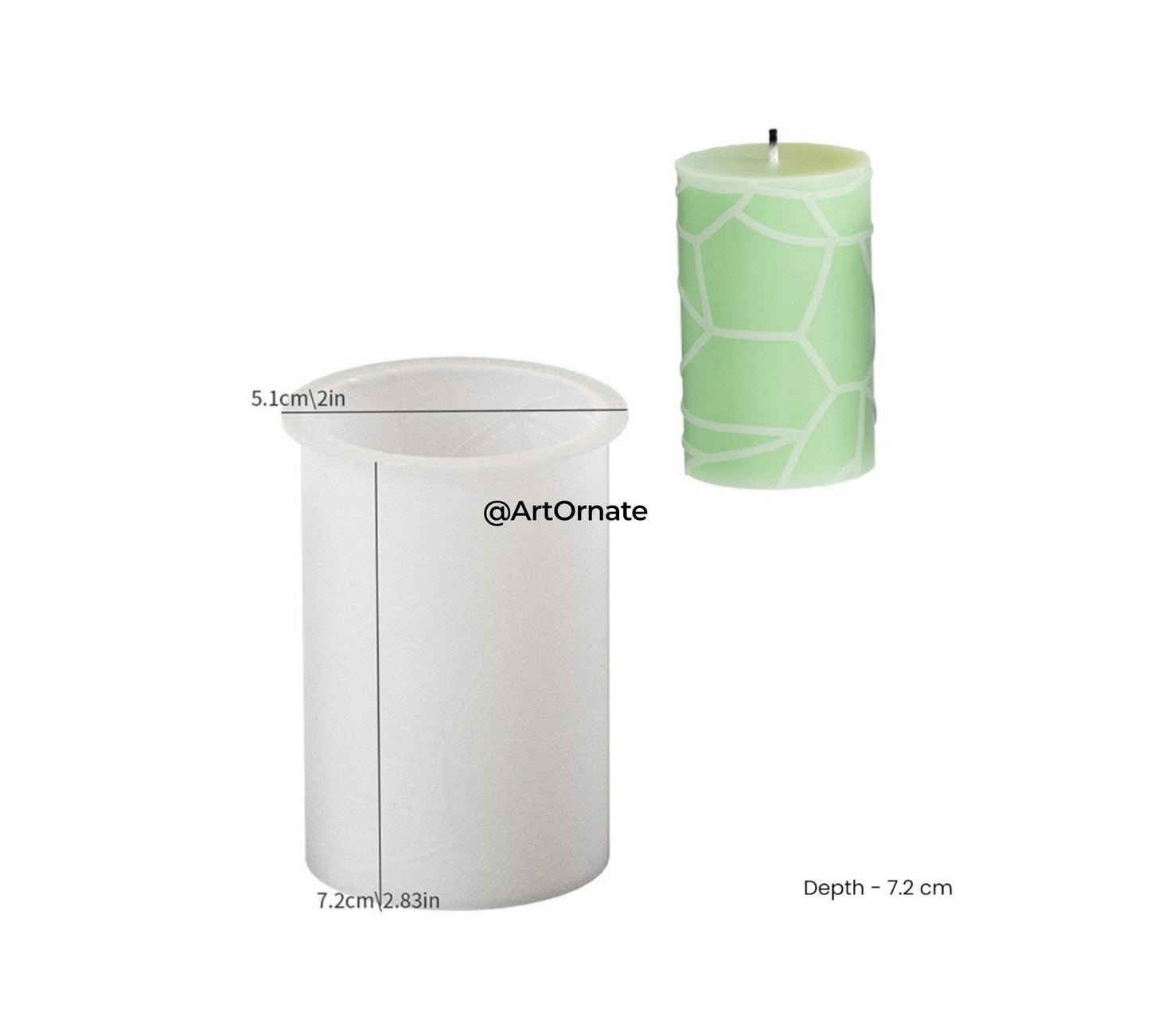 Texture Cylindrical Pillar Candle Silicone Mould