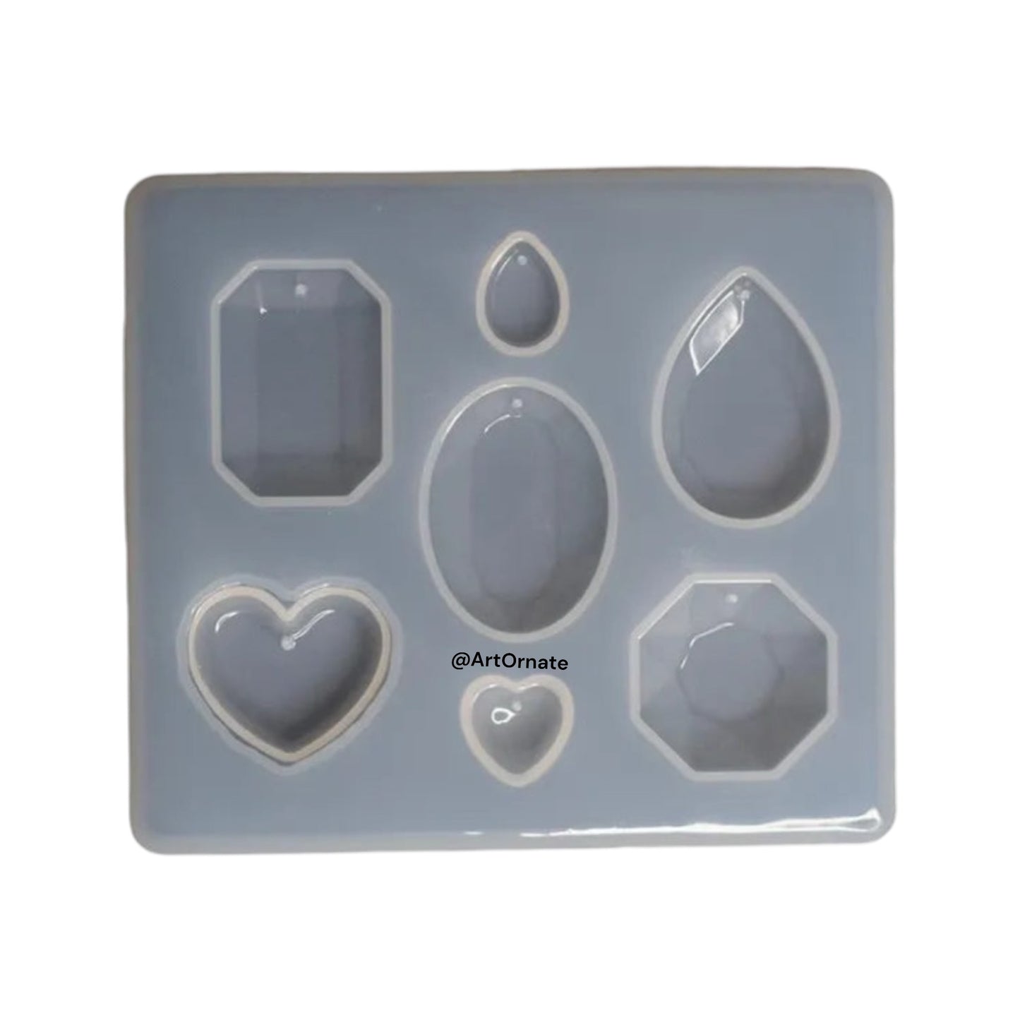 7 Cavity Diamond Cut Jewellery Silicone Mould (HBR2830)