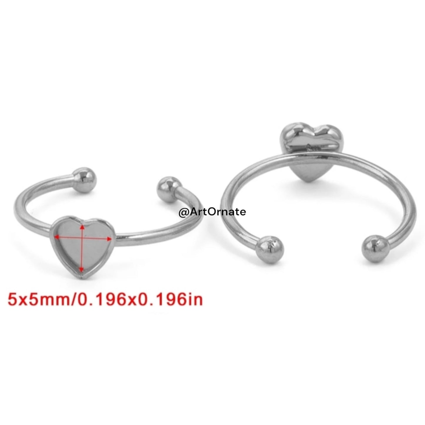 Anti tarnish adjustable ring base for resin jewelry designers