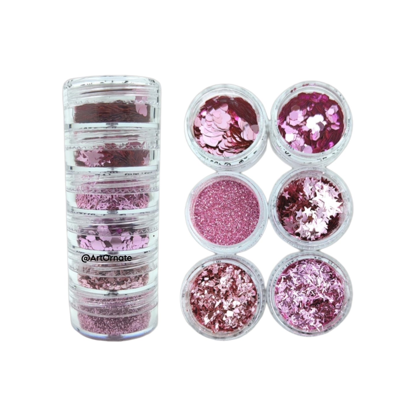 6 in 1 Glitter & Sequins - Pink