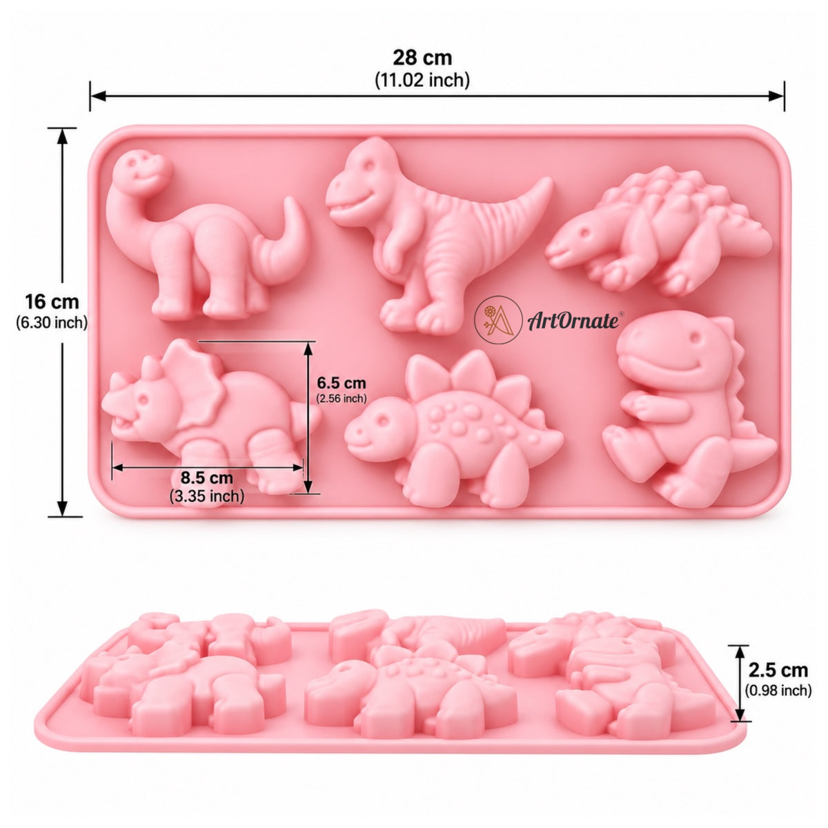 6 Dinosaur Silicone Mould