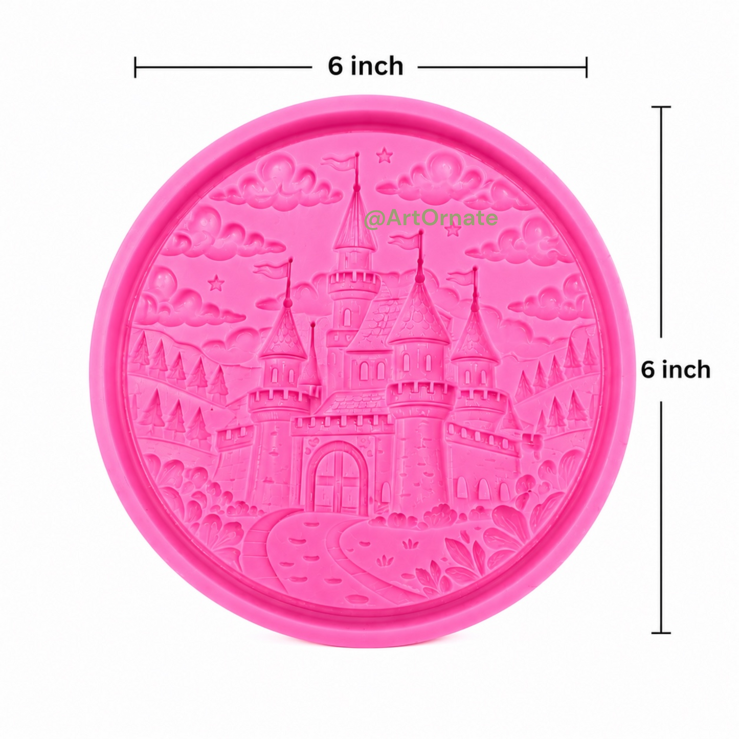 Castle Round Frame Silicone Mould