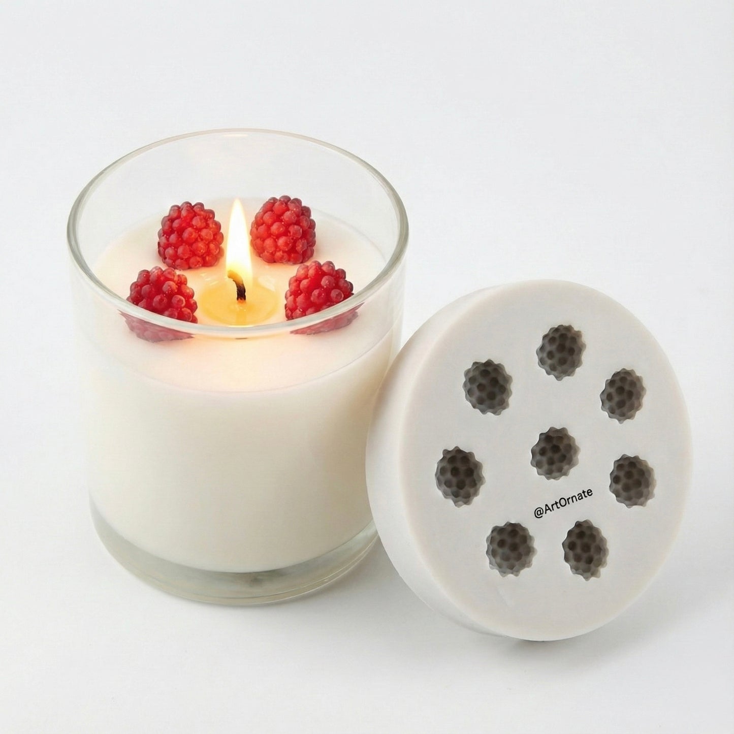 3D Raspberry Berry Shape Silicone Mould for Candle Decoration - ArtOrnate Craft Supplies India
