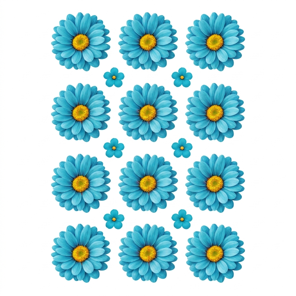 Firozi Daisy Flower UV DTF Sticker (UV060)