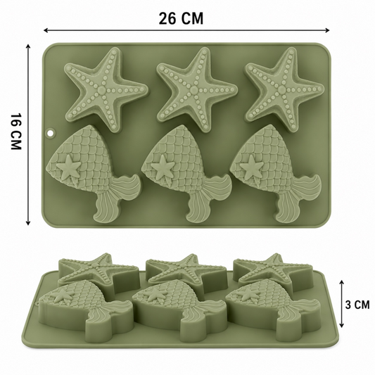 Starfish & Mermaid Silicone Mould
