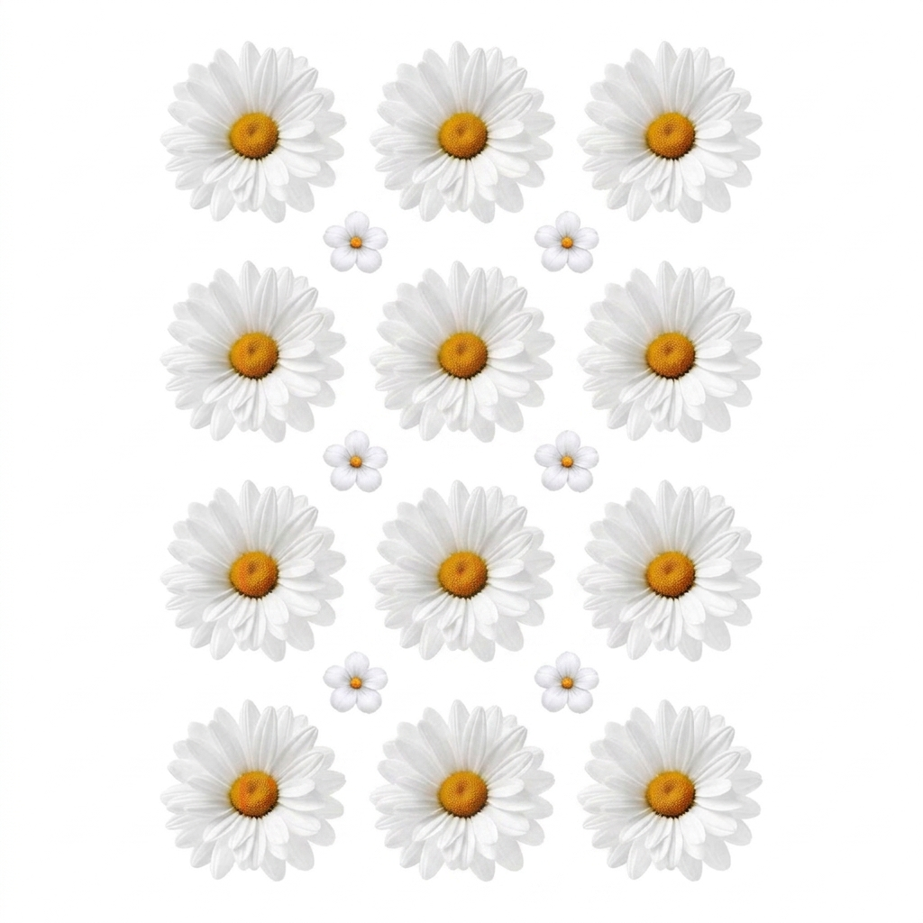 White Daisy Flower UV DTF Sticker (UV068)