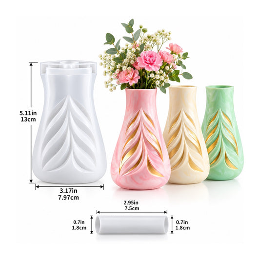 Leaf Pattern Flower Vase Silicone Mould