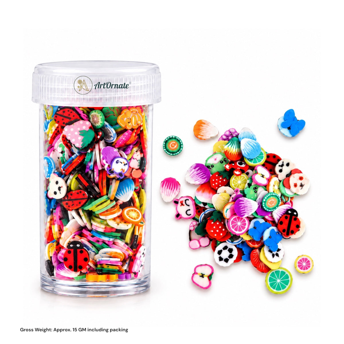 Mixed Theme Polymer Chips assorted multicolor mini decorative craft embellishments for resin art and DIY projects