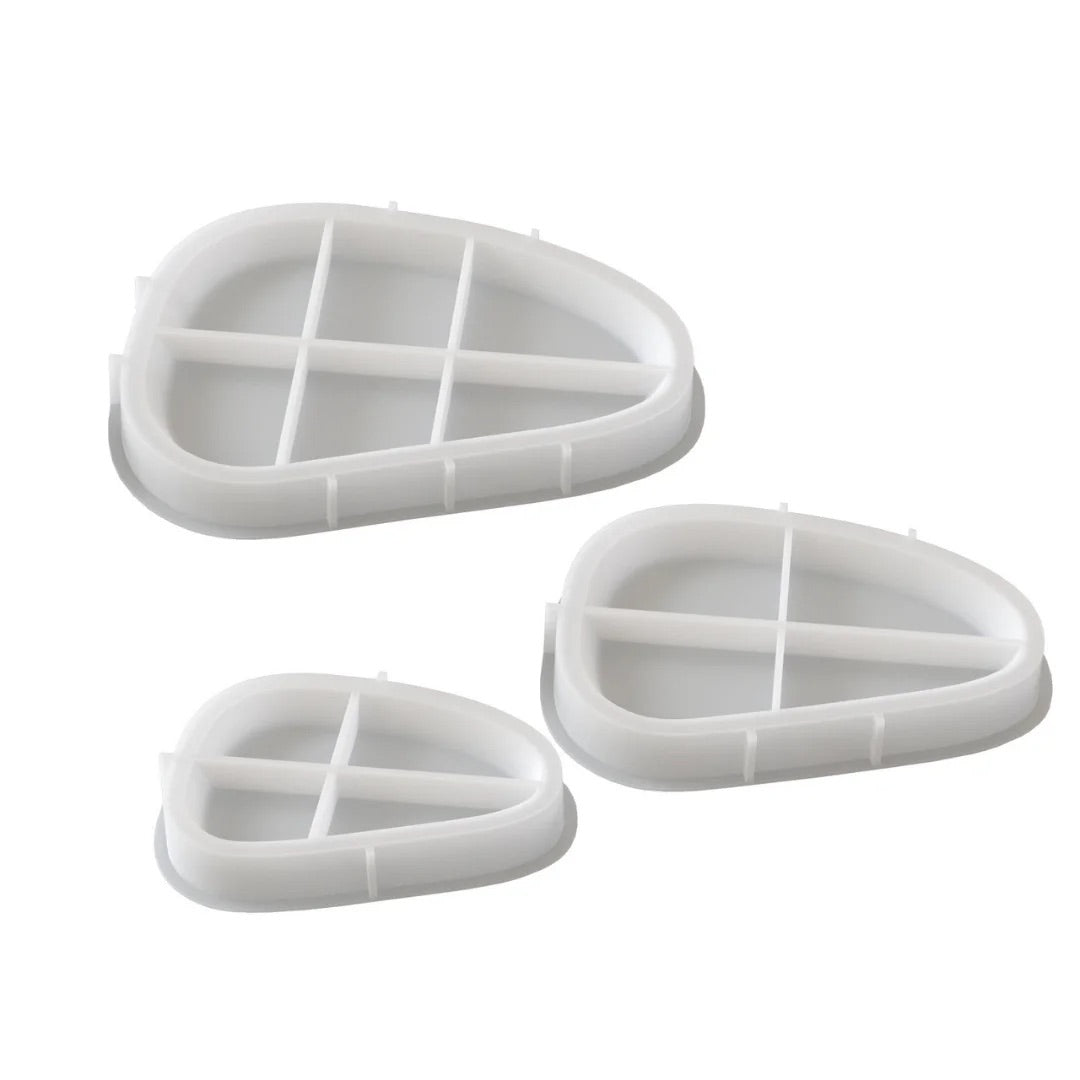 Geometric triangle round shape silicone mould for making concrete coasters and resin home decor.