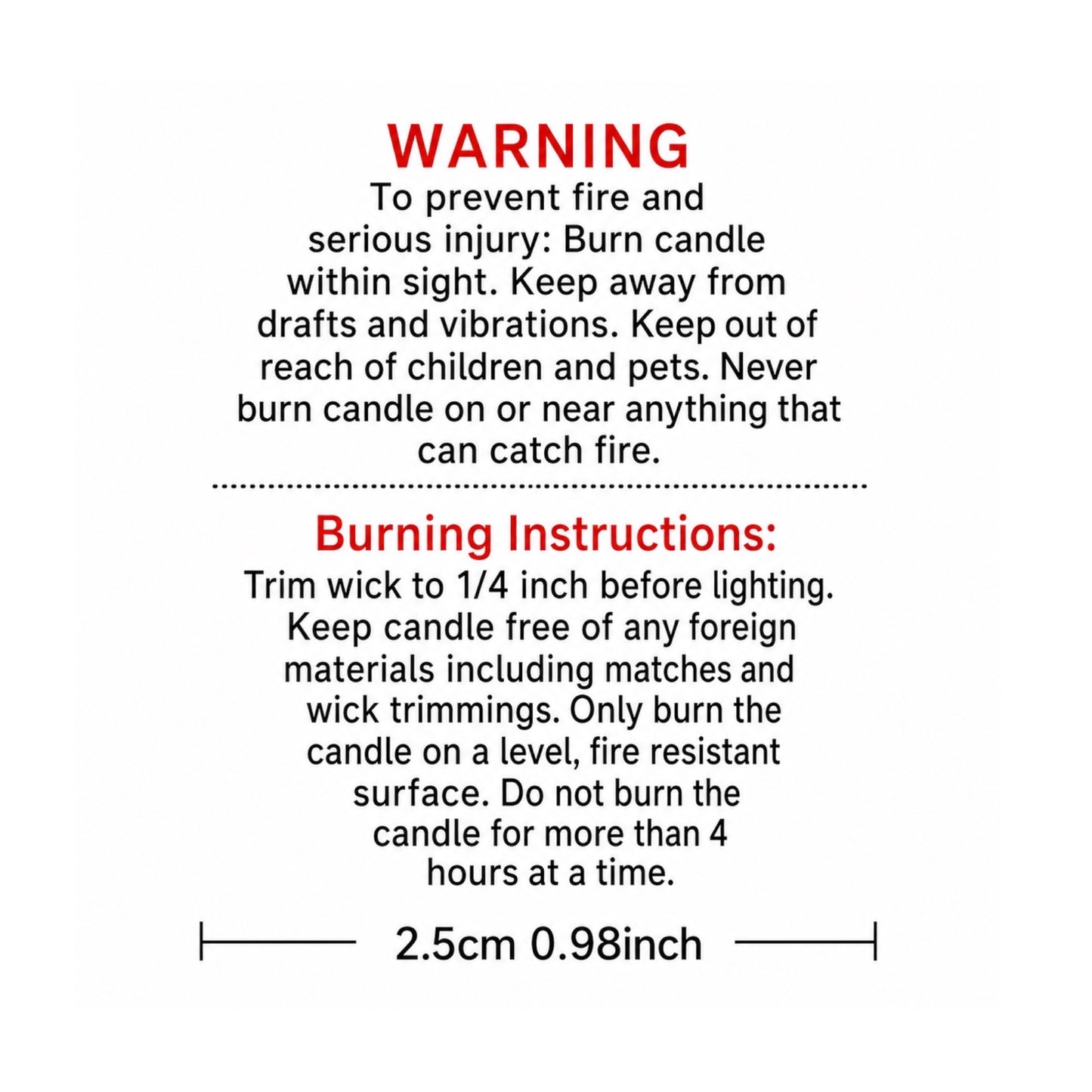 Candle Warning Sticker