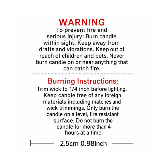 Candle Warning Sticker