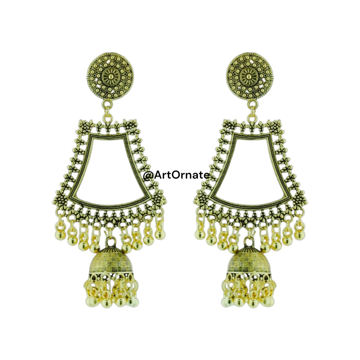 Jhumka earrings bezel for resin art making — premium metal base for resin jewelry artists in India