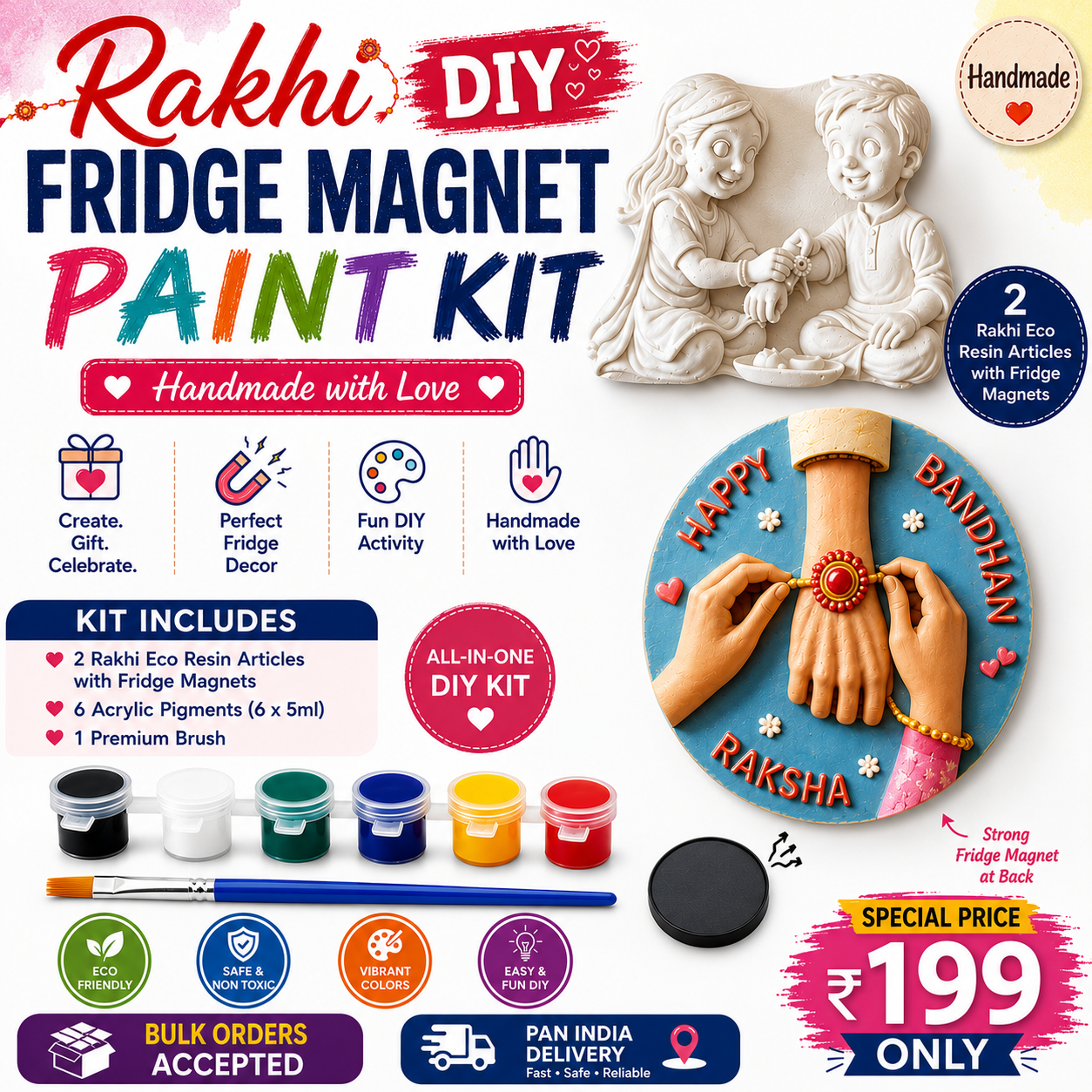 Rakhi Fridge Magnets DIY Paint Kit