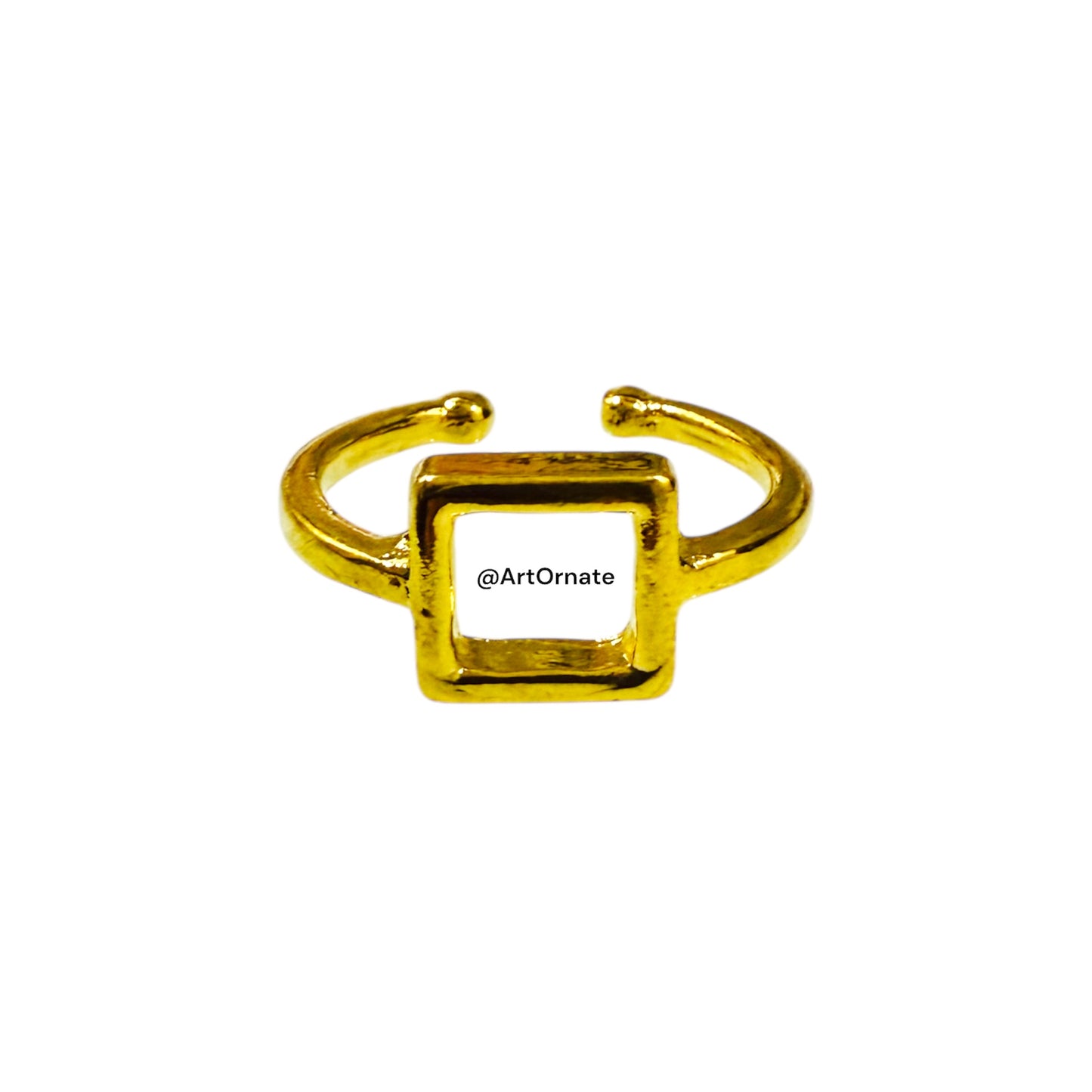 Golden Holo Square Ring