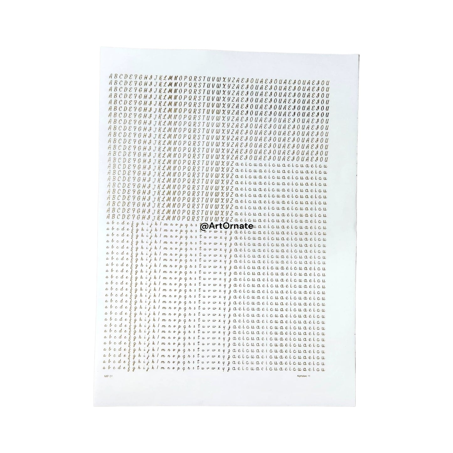 Alphabet Embossed Gold Metallic Foil Sticker - A4 SHEET (GF26)