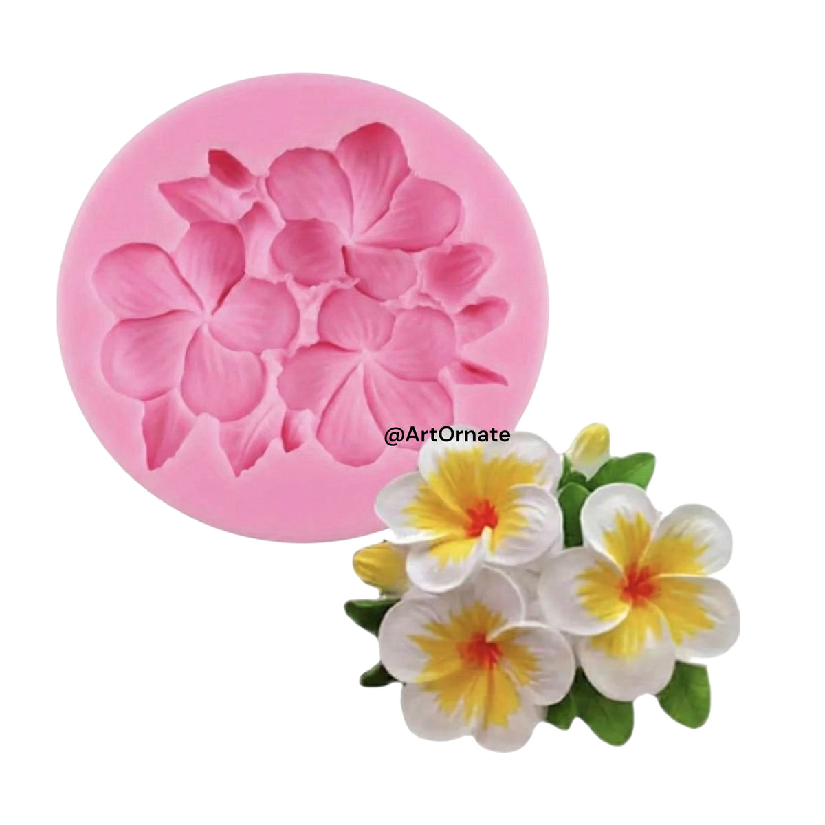 Plumeria flower candle silicone mould for DIY wax casting, scented soy wax candle making in India