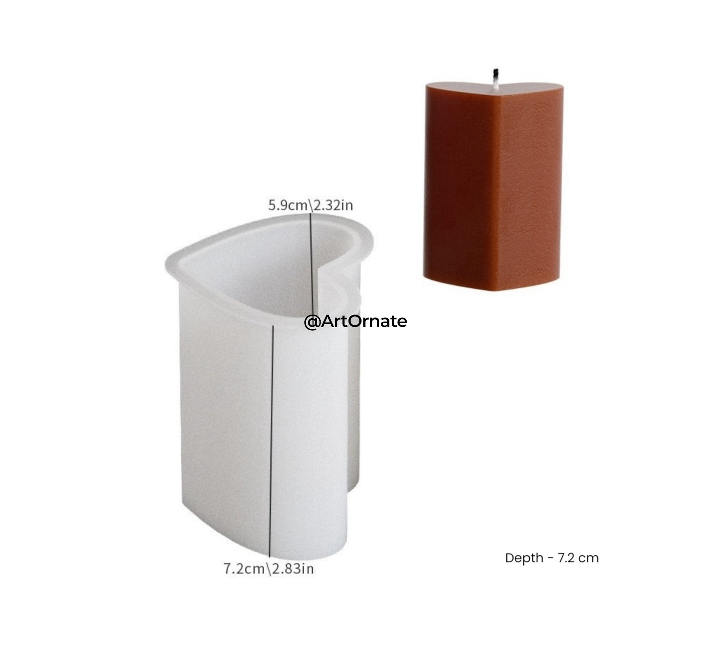 Heart Pillar Candle Silicone Mould