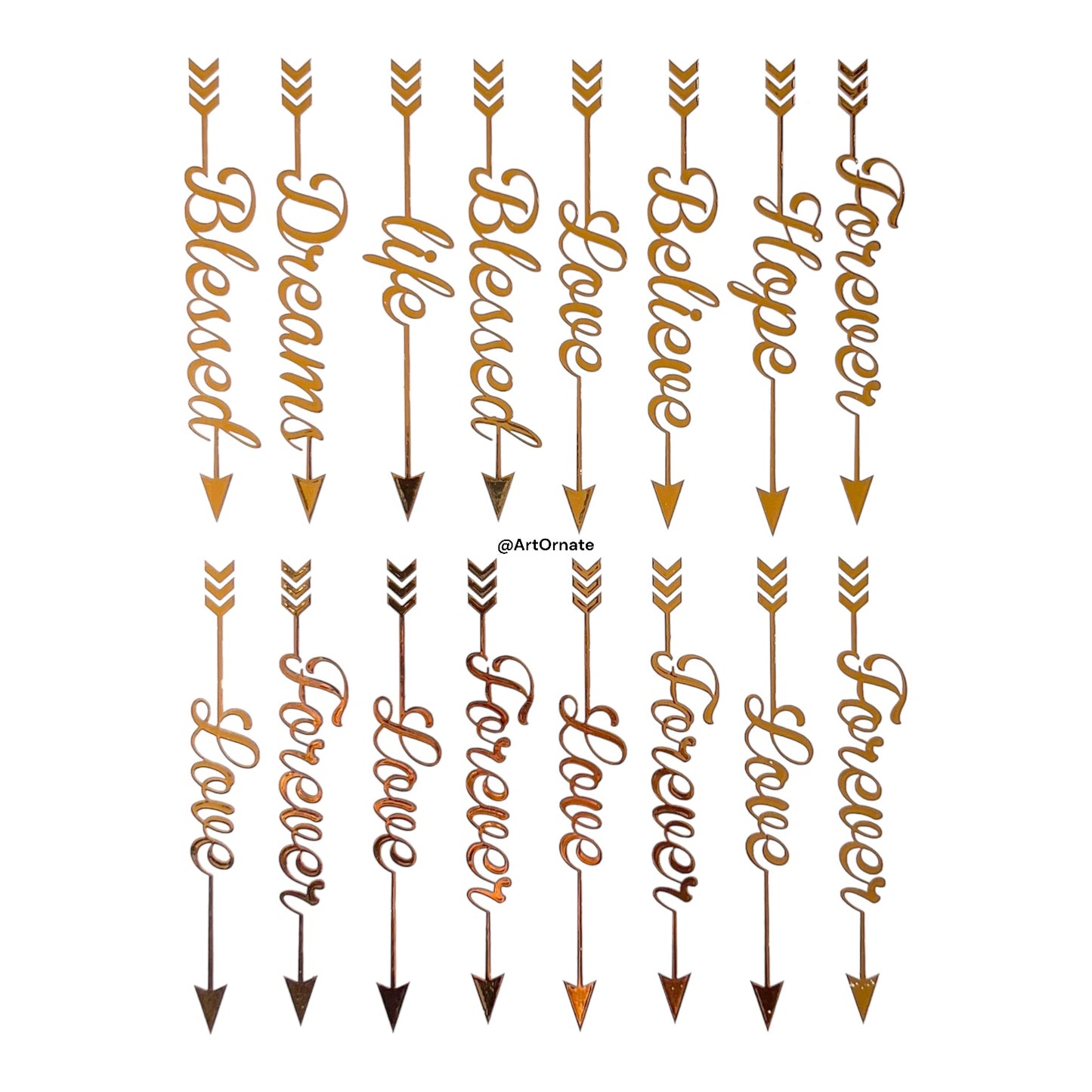 Quote Embossed Gold Metallic Foil Sticker - A5 (GF61)