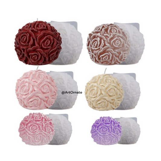 3D Round Rose Silicone Mould