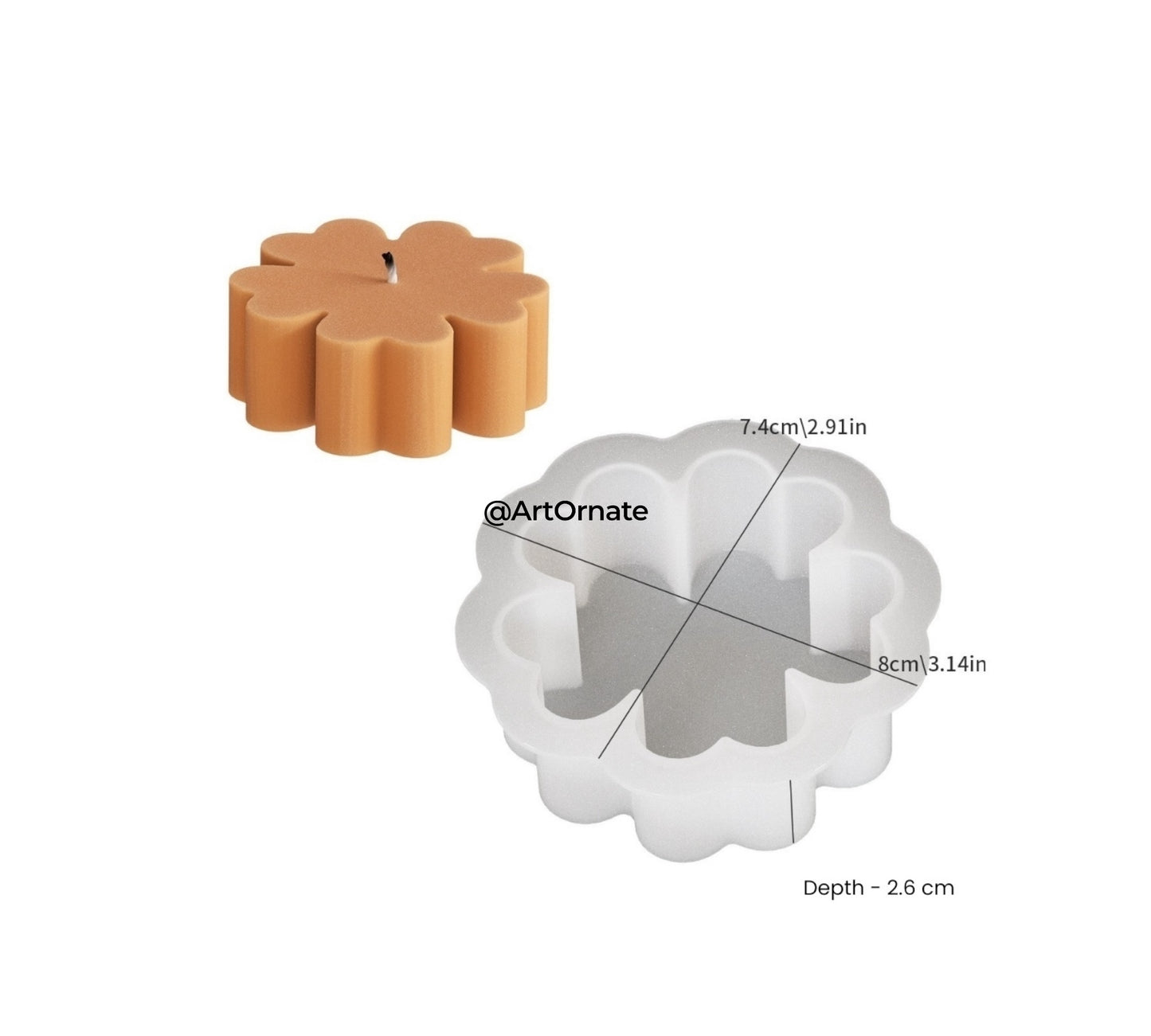 5 Clove Flower Candle Silicone Mould