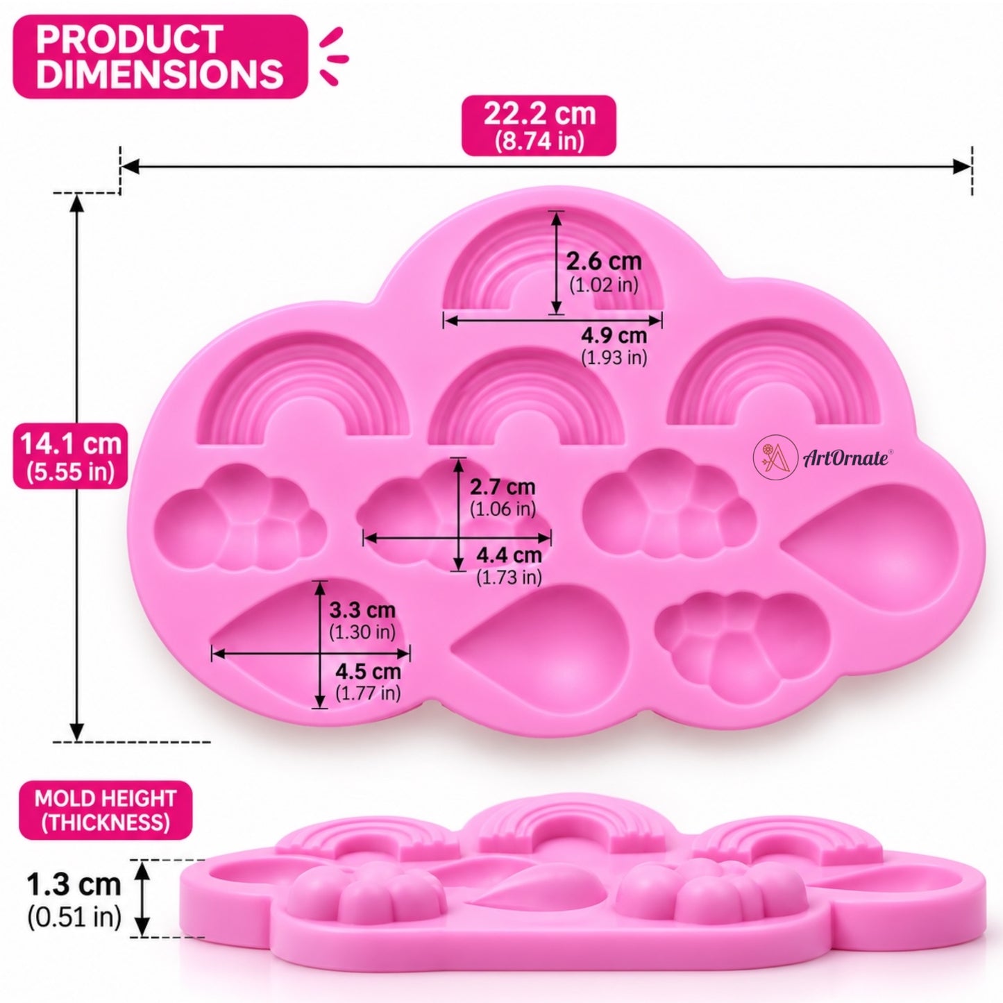 Rainbow Cloud Silicone Mould