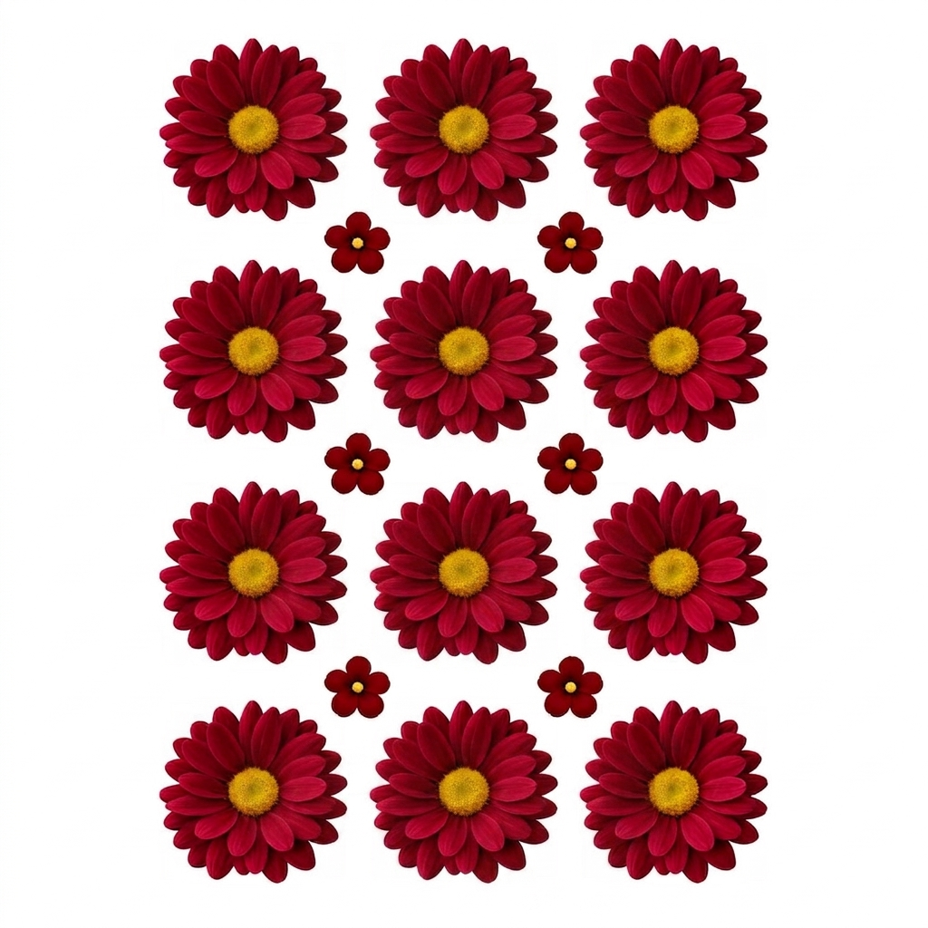 Maroon Daisy Flower UV DTF Sticker (UV064)