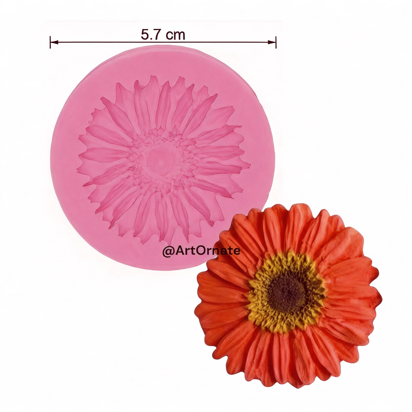 Gerbera daisy flower candle silicone mould for candle making and resin art, compatible with soy wax, epoxy resin, pigments and handmade décor projects in India