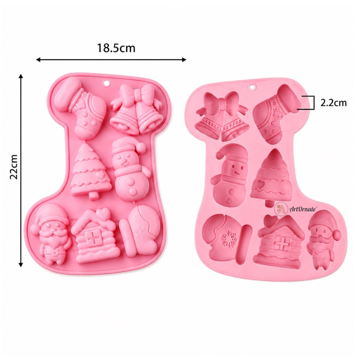 7 Christmas Theme Silicone Mould