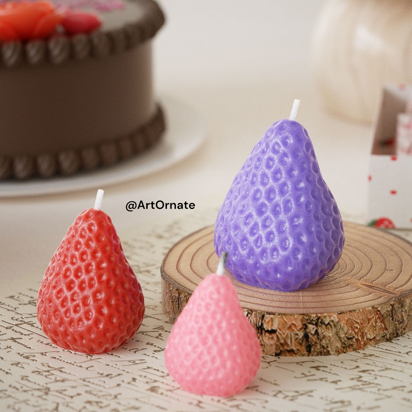 Strawberry Candle Silicone Mould (SM1376)