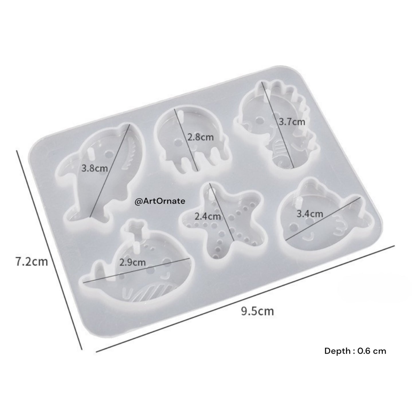 Ocean Keychain / Pendant Silicone Mould