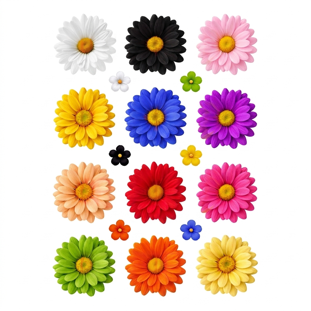 Multi Daisy Flower UV DTF Sticker (UV069)