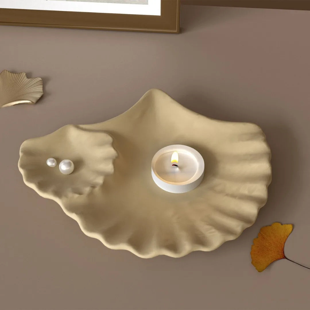 Decorative Japanese leaf dual platter mould for resin, concrete and terracotta casting, flexible silicone mould for handmade platters