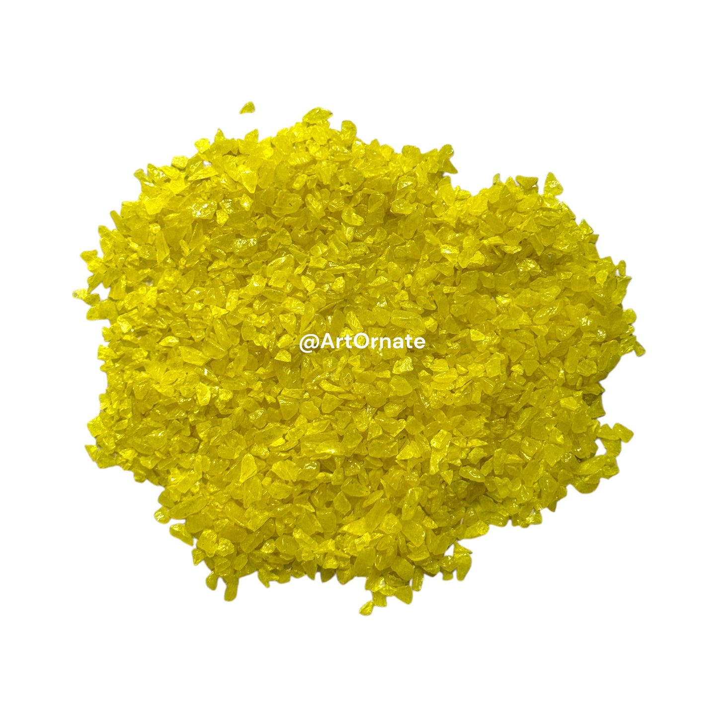 Vibrant Lemon Yellow premium pearl stones for adding texture to epoxy resin art and geodes.