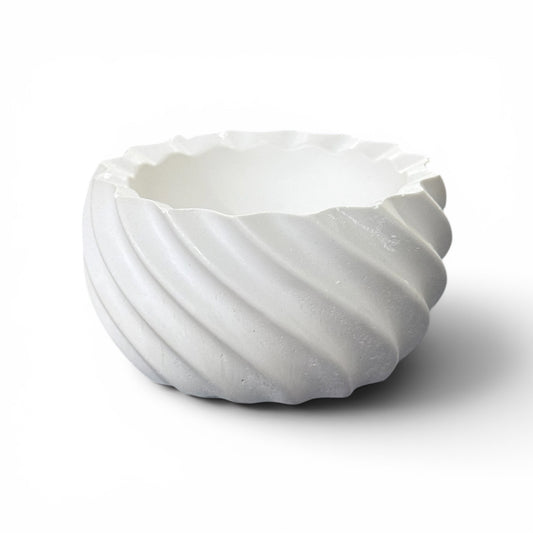 Spiral Round Concrete Candle Jar