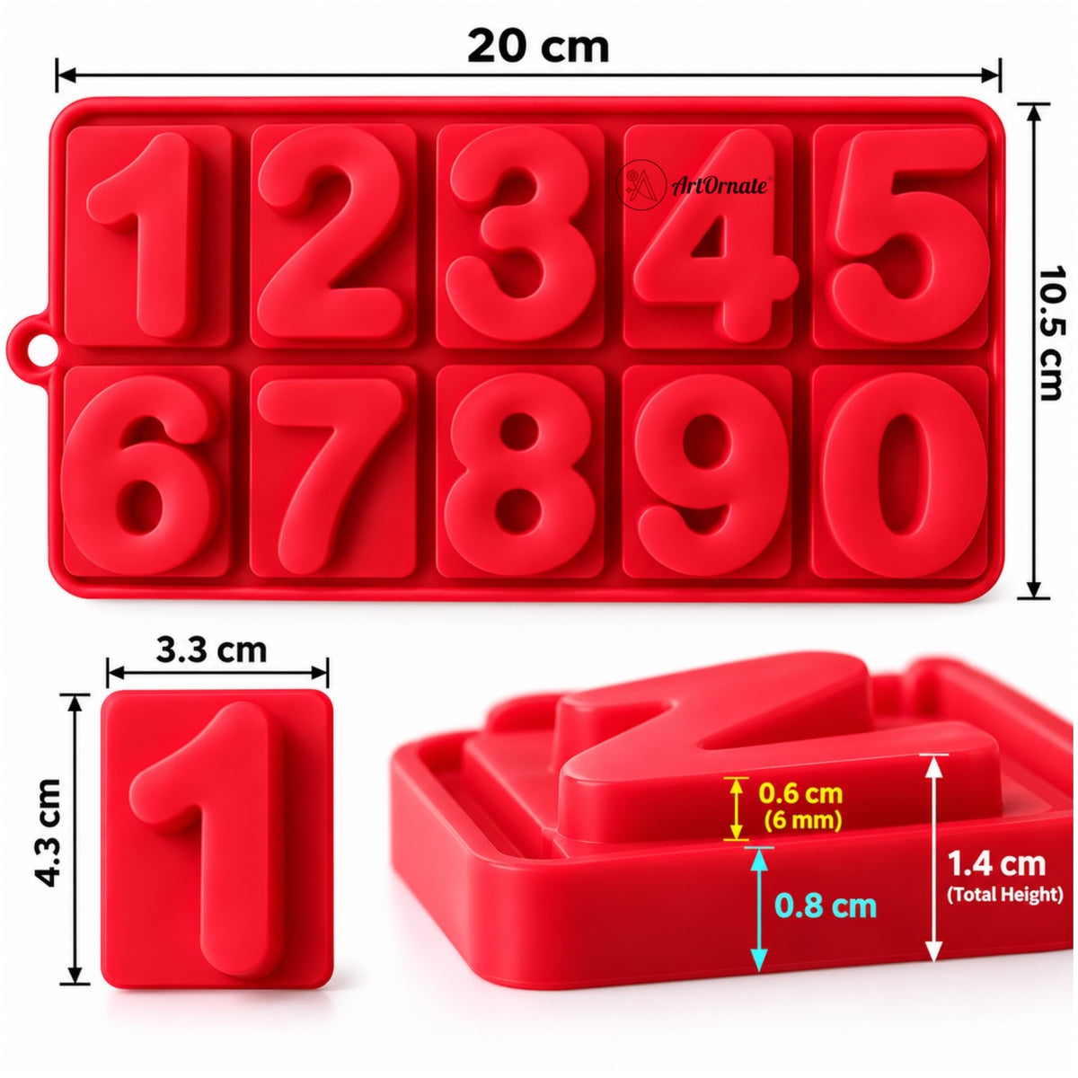 Number Silicone Mould