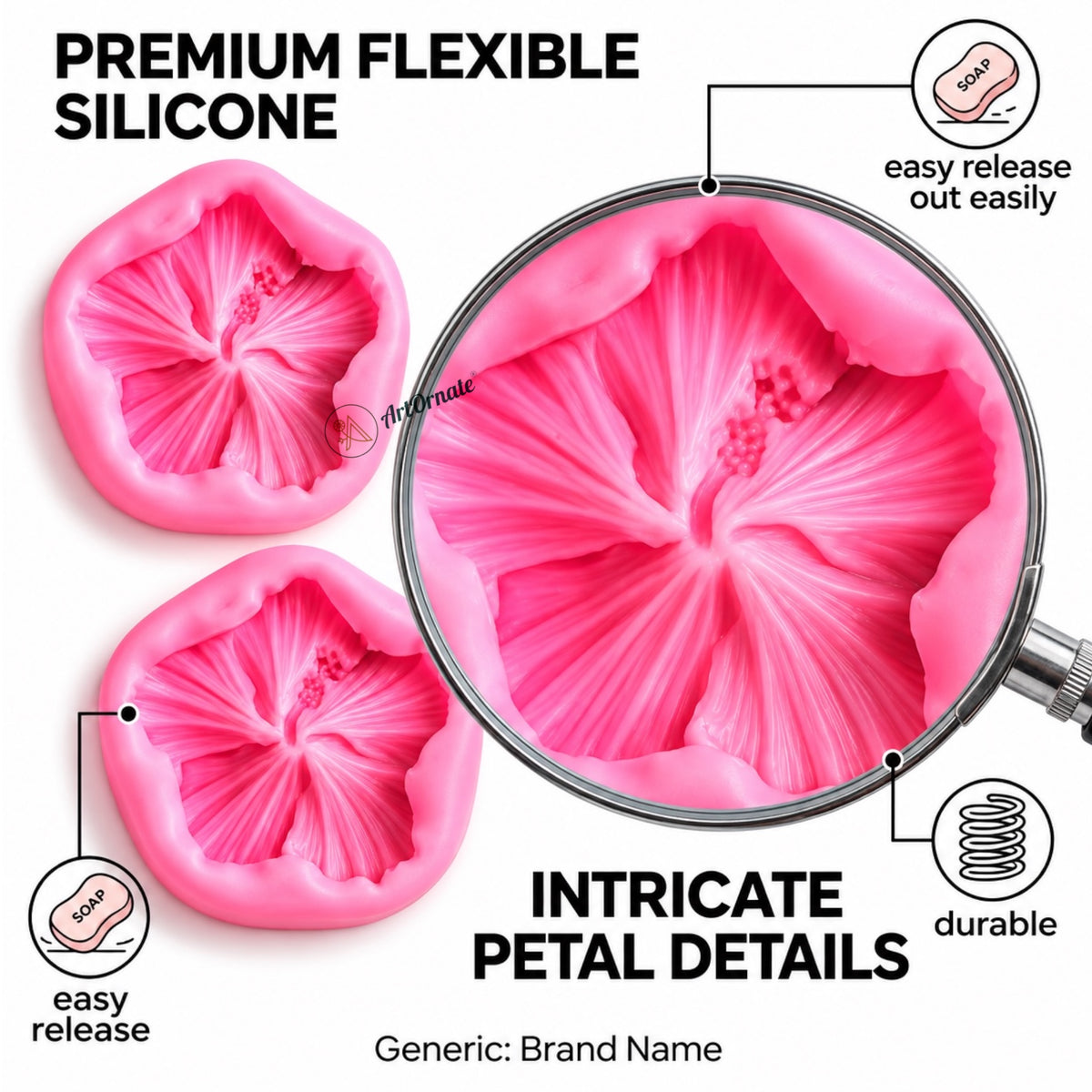 Hibiscus Flower Candle Mould