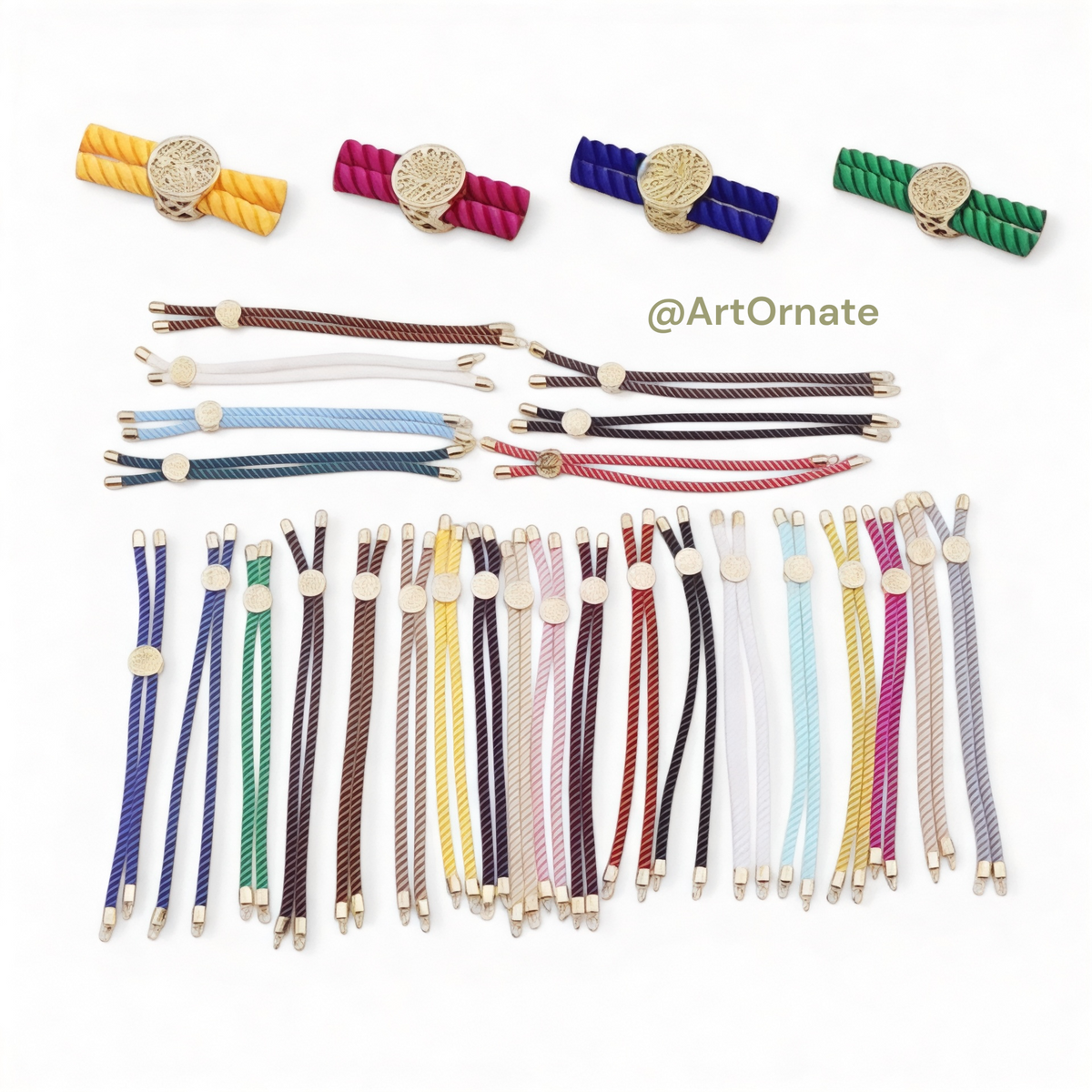 Eco-friendly organic cotton Rakhi thread with a minimalist geometric charm for daily office wear.
