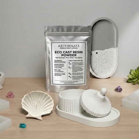 Eco resin casting powder for tray, coaster and candle jar making for resin and candle artists in Ahmedabad Gujarat India