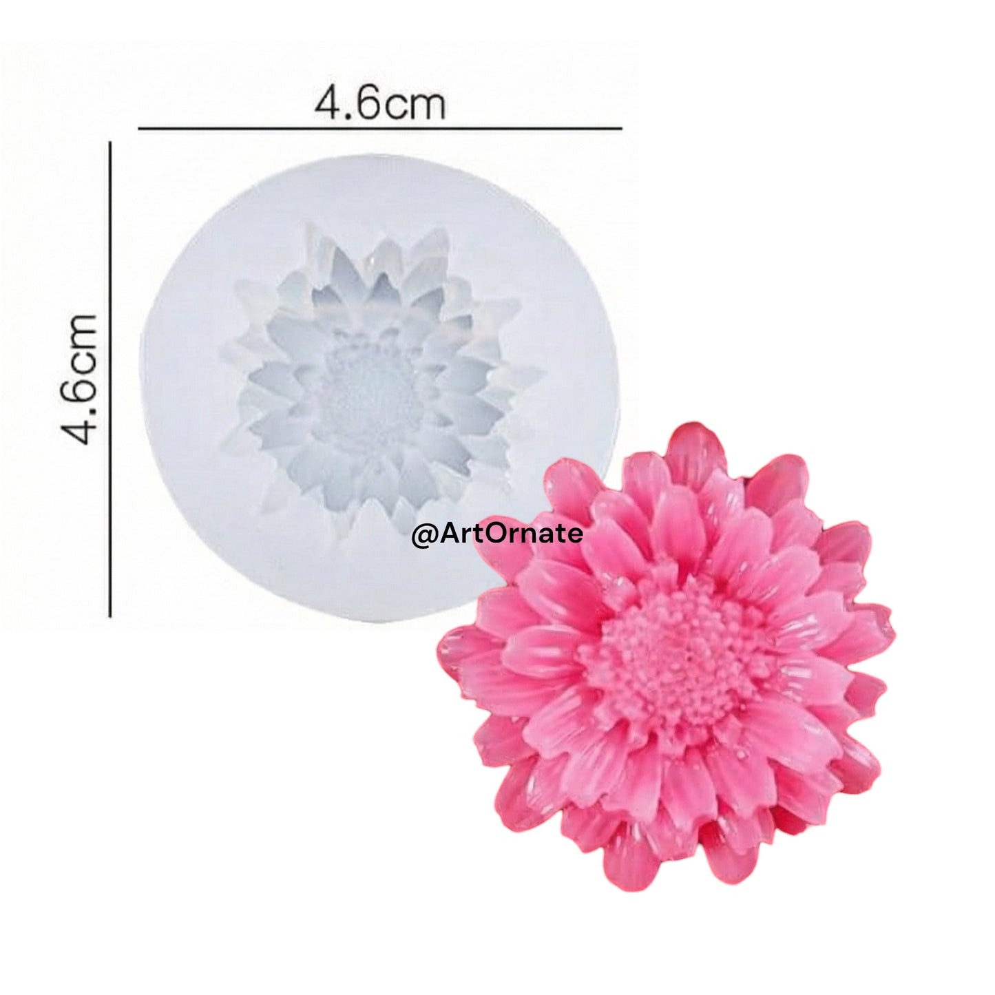 Chrysanthemum flower candle silicone mould for handmade candle making, premium flexible mould used by professional candle artists in India