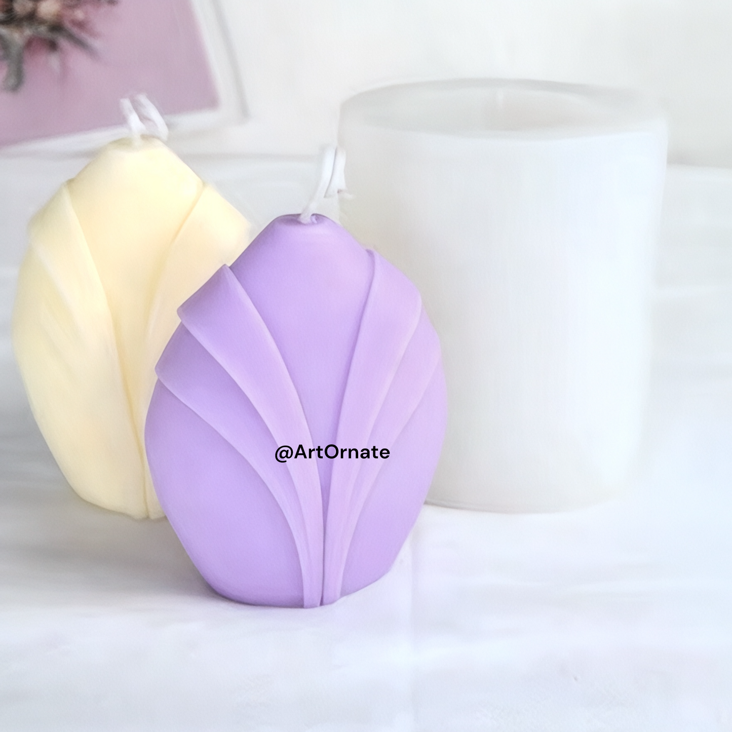 Modern abstract geometric candle silicone mould for luxury candle making, durable reusable mould preferred by professional candle makers across India