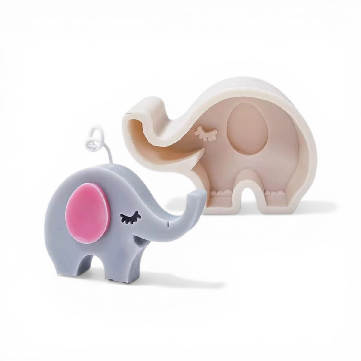Flexible elephant shape mould for crafting handmade candles, jesmonite casting, and concrete showpieces.