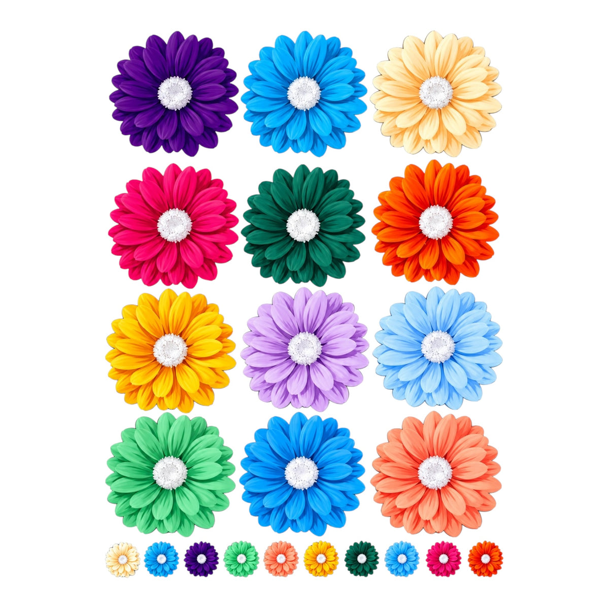 Multi Daisy Flower UV DTF Sticker (UV166)