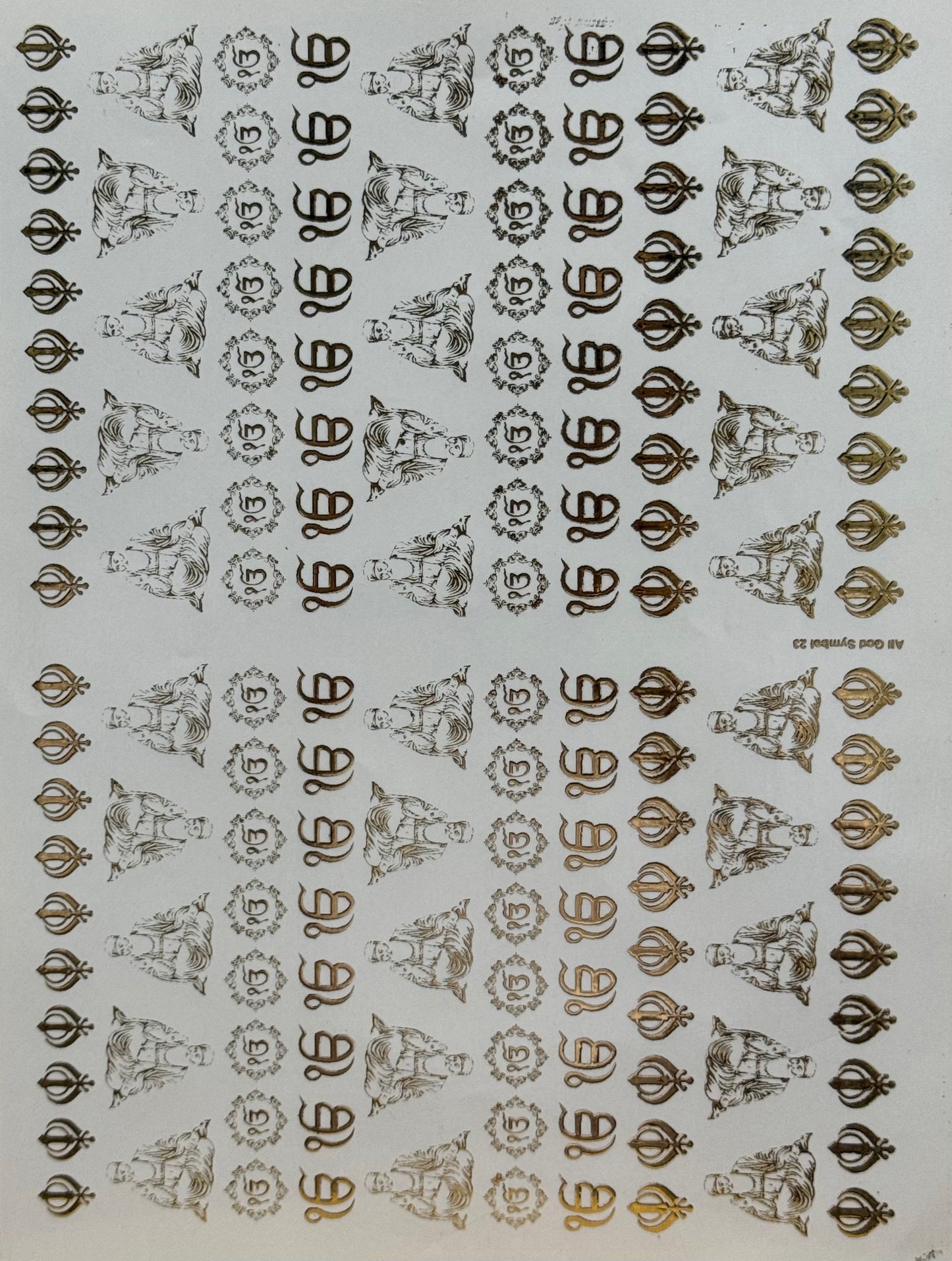 EMBOSSED GOLD METALLIC FOIL STICKER - A4 SHEET (GF30)