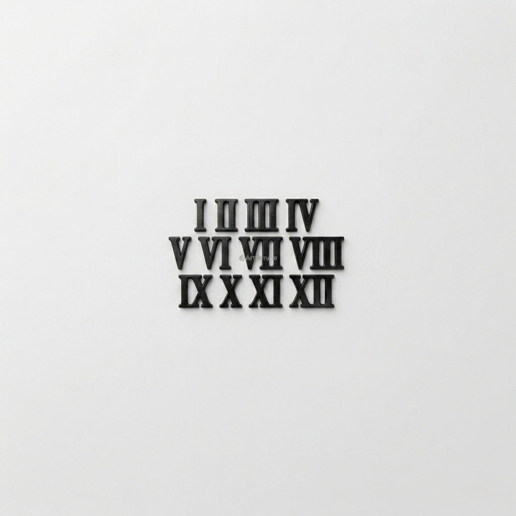 Black Acrylic Roman Clock Number - Design 3