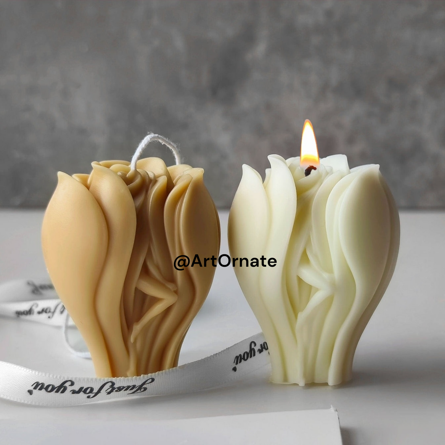Fairy with rose petals pillar silicone candle mould for decorative and luxury candles, ideal for Indian candle makers and gifting collections