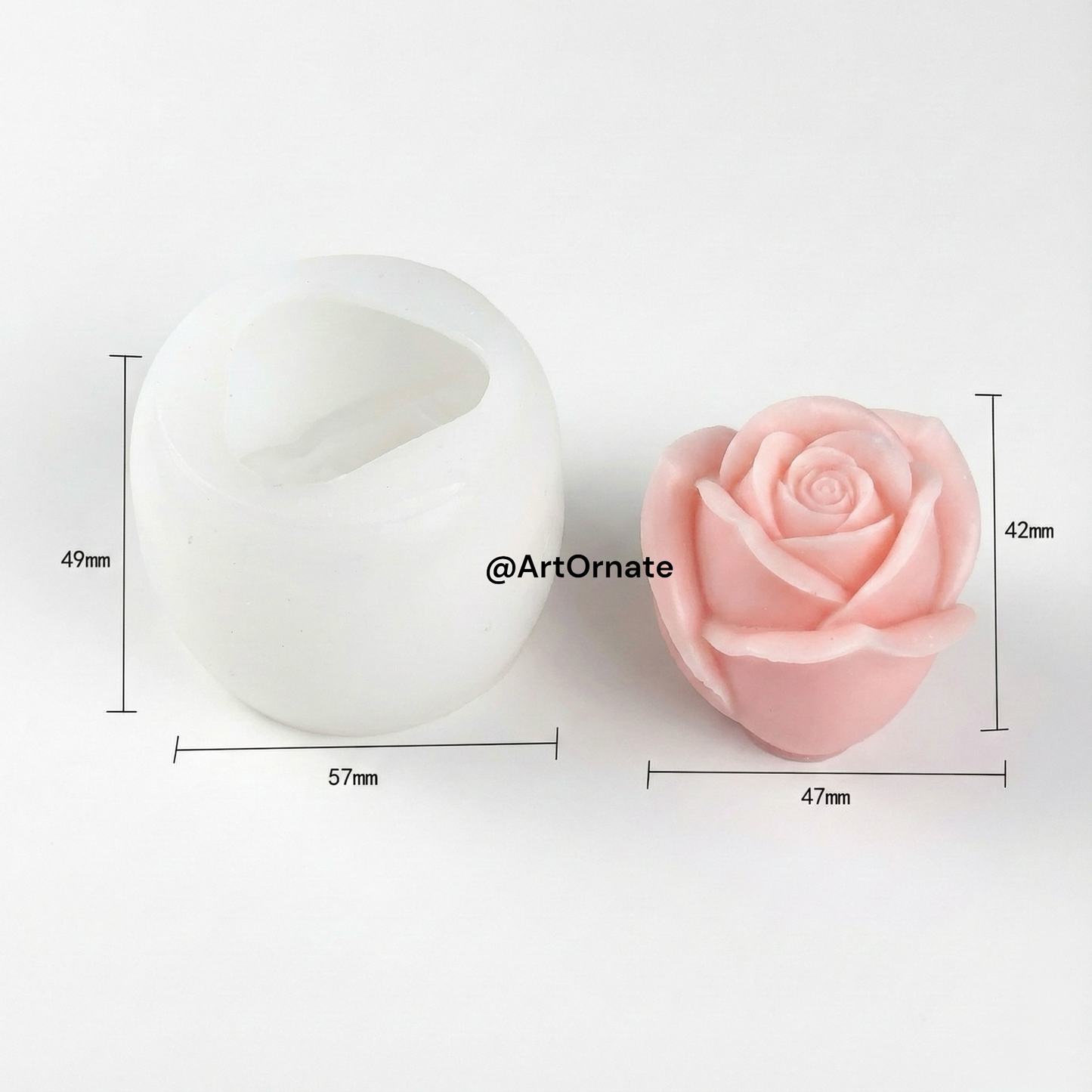 Rose design candle silicone mould for aesthetic handmade candles, trusted by professional Indian candle artists
