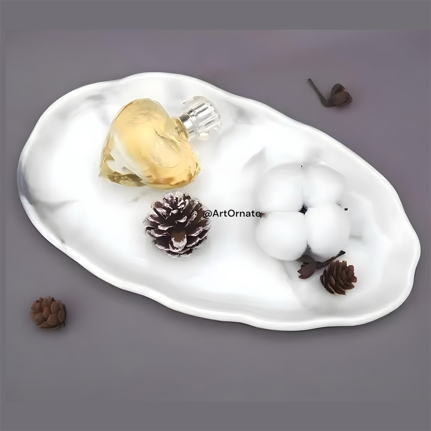 Oval Plate Designer Silicone Mould - A