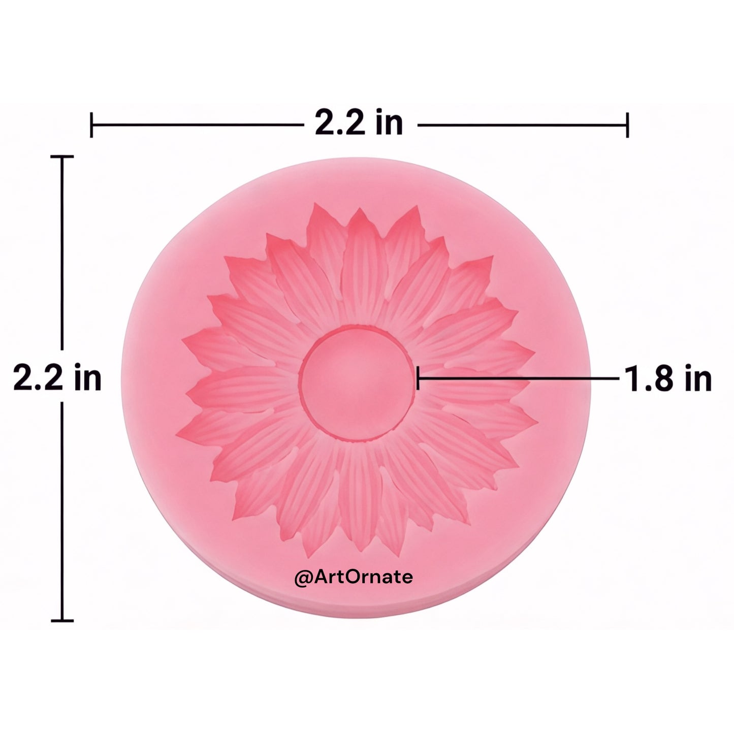 Decorative sunflower candle silicone mould for candle making and resin art, suitable for soy wax, epoxy resin, pigments and handmade décor projects in India