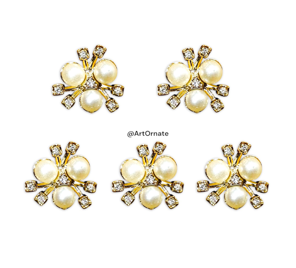 Decorative Golden Flower Embellishment