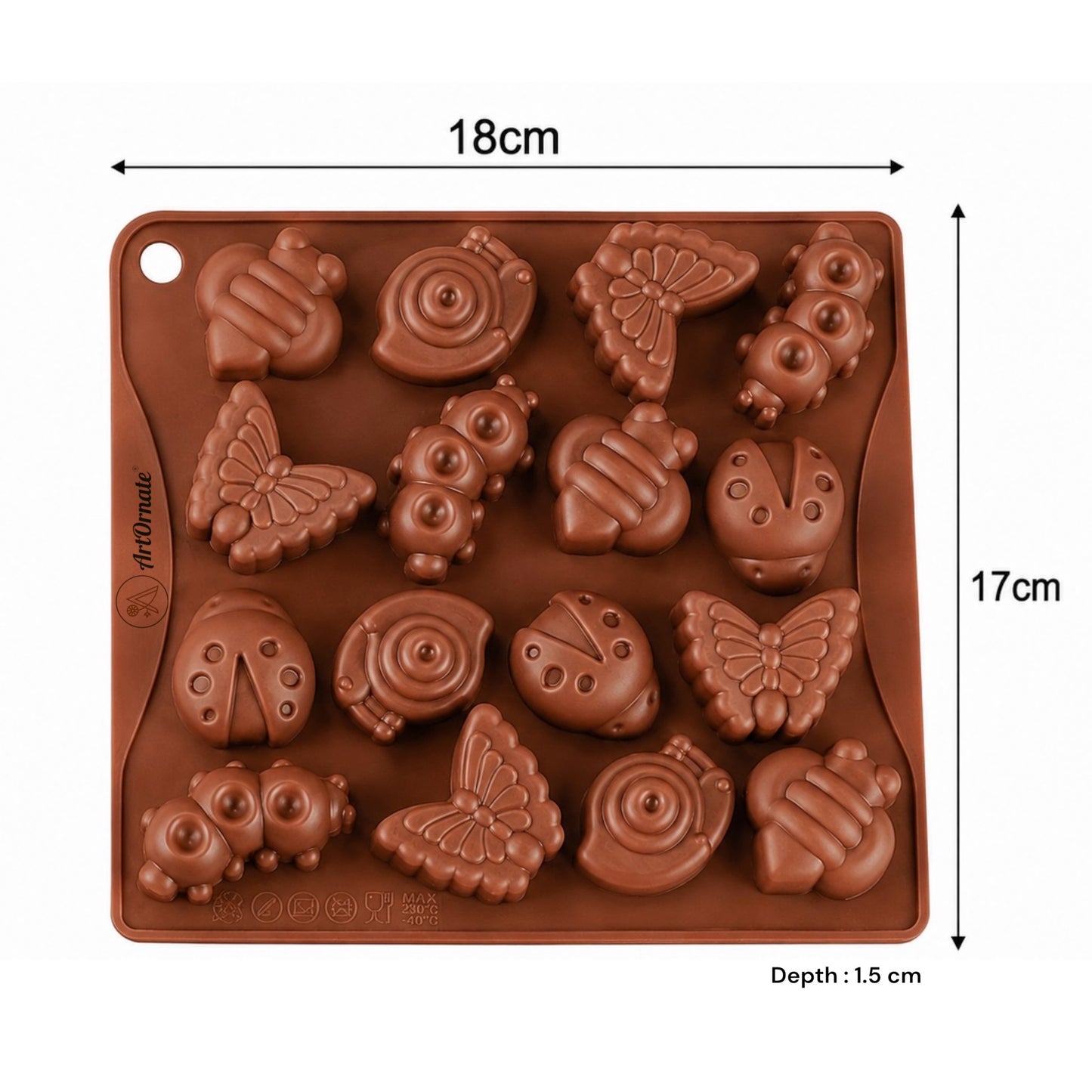 16 Insects Silicone Mould